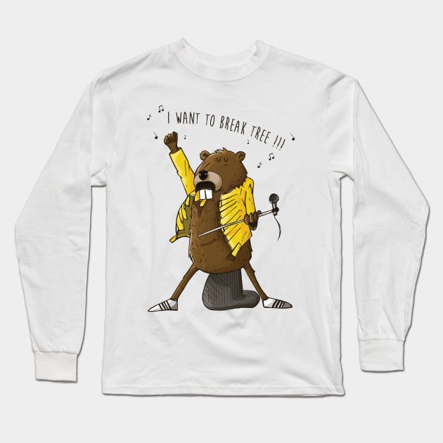 Beaver Mercury Long Sleeve T-Shirt by Mistersheep